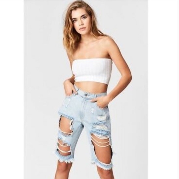 LF distressed boyfriend shorts - Picture 1 of 3